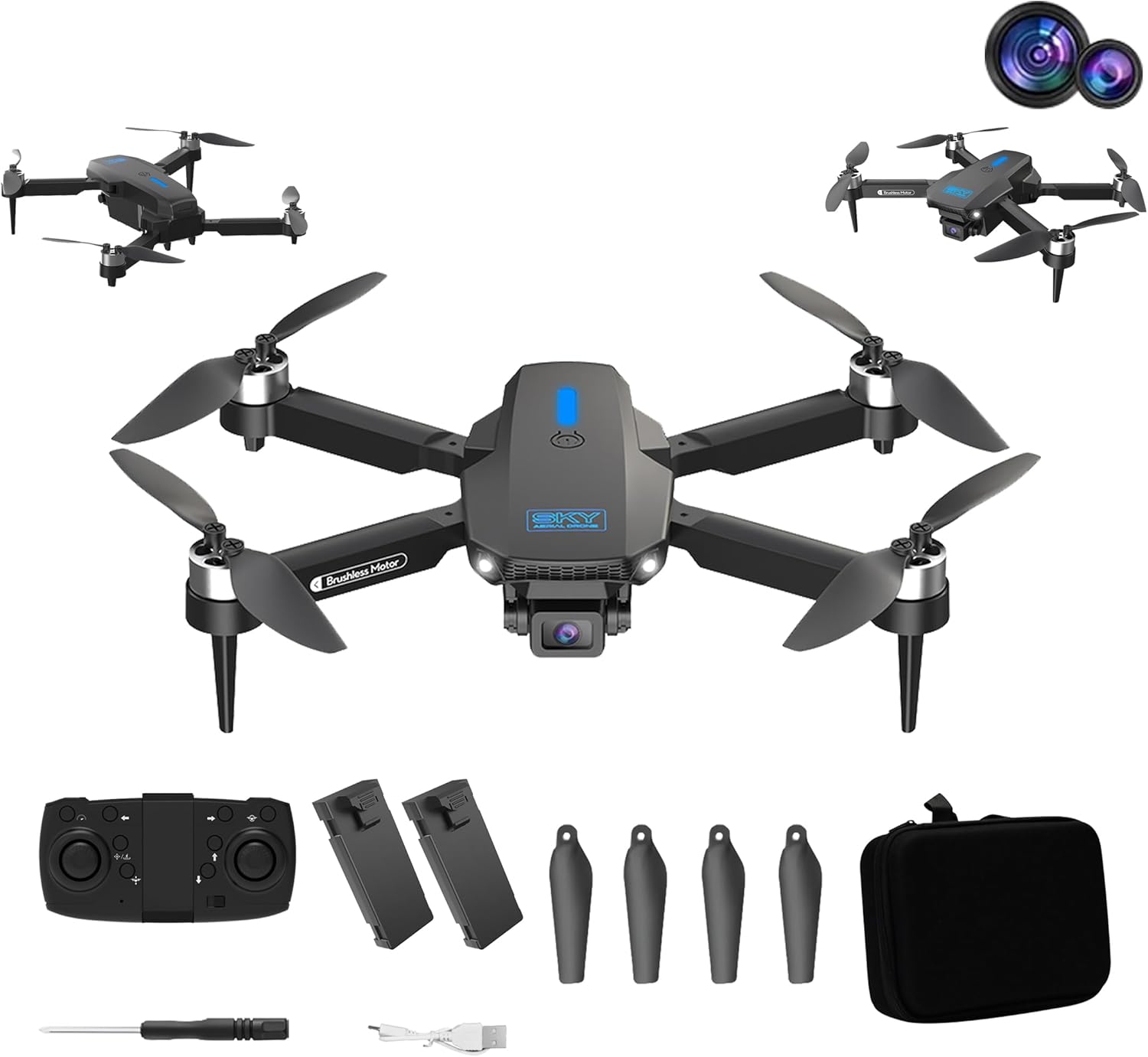 Mini Drone E88 Max Motor Brushless 4k